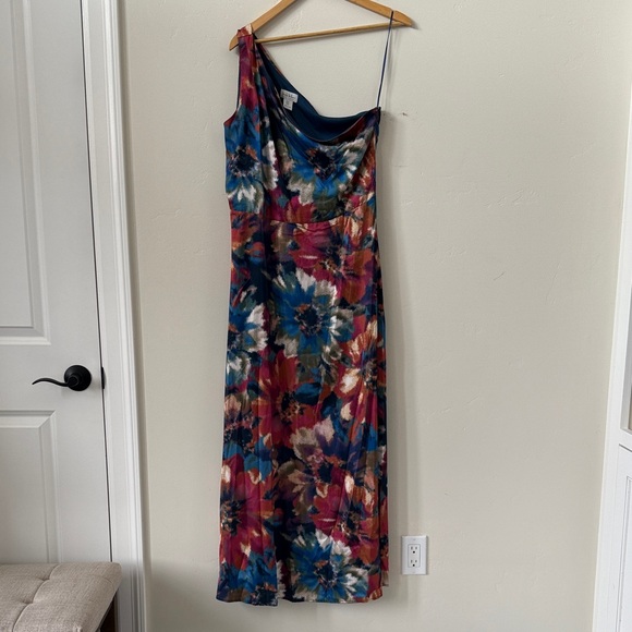 Nicole Miller Dresses & Skirts - Nicole Miller Floral Watercolor Grecian One-Shoulder Maxi Dress